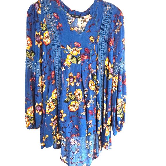 Blu Pepper Women's Shirt Small S Blue Top Blouse Misses Sz 4 6 - Picture 1 of 8